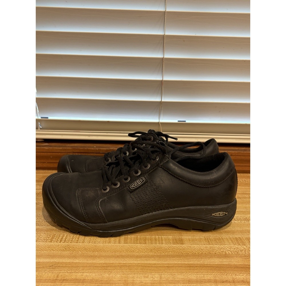 Keen Austin Oxford Men's 10 Black  Leather Lace Up Casual Shoes Sneakers No Sole